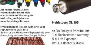 Heidelberg XL 105 Printing Machine Rubber Rollers Set