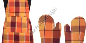 Checked Cotton Cooking Apron