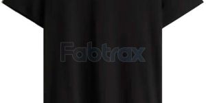 Mens Black Regular Fit Cotton Round Neck T-Shirt