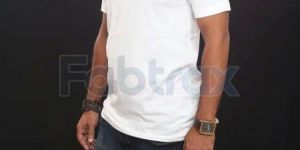 Mens Regular Fit Terry Cotton Round Neck T-Shirt