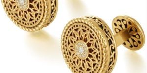 Golden Textured Cufflinks