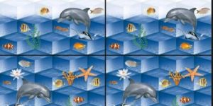 Glossy 12x18mm Fish Printed Ceramic Wall Tiles