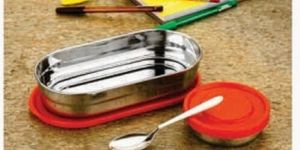 Prachit Stainless Steel Lunch Box with Plastic Cover