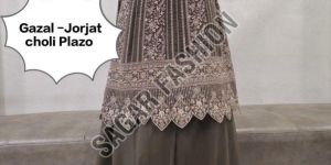 Ladies Heavy Embroidery Work Sharara Suit with Dupatta