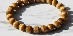 natural yellow tigers eye beaded golden chatoyant gemstone bracelet