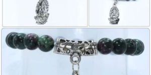 Gemstone With Ganpati Charm Bracelet