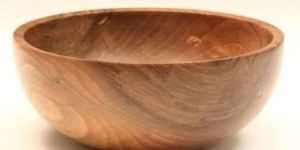 Round Deep Grain Polished Wooden Bowl