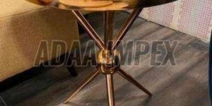 Golden Tripod Base Marble-Look Top Side Table