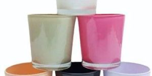 Colourful Short Glass Candle Votive