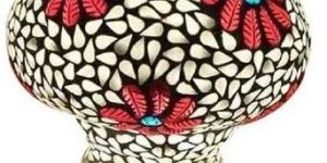 Floral Print Mosaic Glass Table Lamp