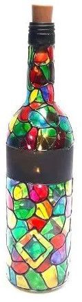 Mosaic Glass Bottle Table Lamp