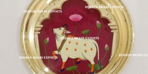 pichwai brass pooja plate