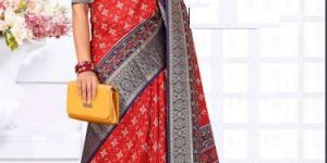 Ladies Printed Patola Tussar Silk Sarees