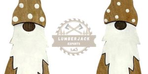 Whimsical Wood Santa Gnome Duo with Polka Dot Hats