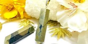 Natural Pyrite Pencil Pendant