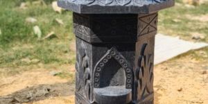 Black Marble Tulsi Pot