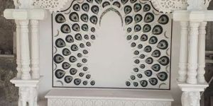 Hand Curved White Marble Temple