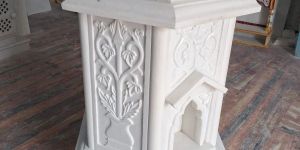 White Marble Tulsi Pot