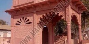 Red Outdoor Sand Stone Temple