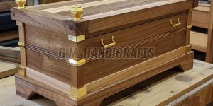 Teak Wood Brown Rectangle Trunk