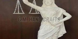 Wooden Lady Justice Statue