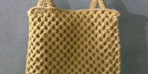 Beige Handmade Cotton Macrame Sling Bag
