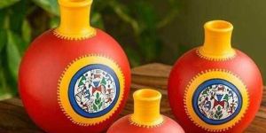 Indian Art Painted Clay POT