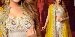 Party Wear Embroidered Blouse Lehenga Set