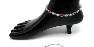 suneri stone silver anklet