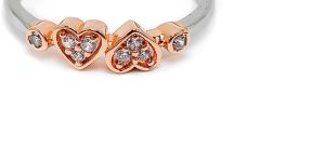 Triple Heart Two Tone Love Ring