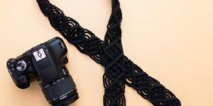 Black Macrame Camera Holder Strap