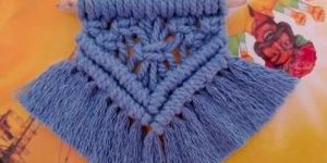 Macrame Blue Car Charm