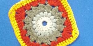 Multicolor Crochet Square Coaster