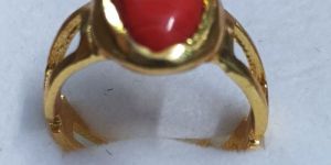 Red Round Stone Artificial Ring