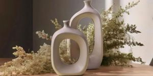 Ceramic Hollow Square Vase Set