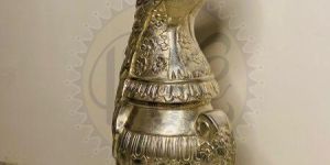 Engraved Metal Peacock Sculpture