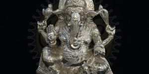 Lotus Pedestal Blessing Ganesha Sculpture