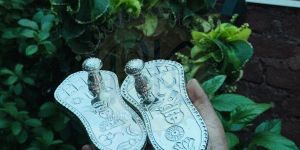 Miniature Silver Paduka Pair