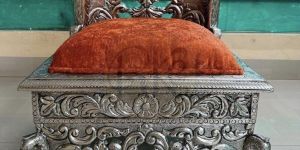 Rust Cushion Bird Leg Accent Chair