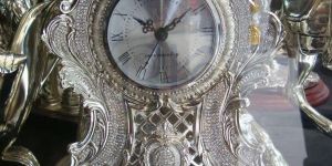 Vintage Roman Dial Clock with Embellished Frame