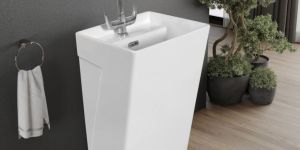 White Ceramic One Piece Basin