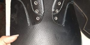 Black Rexine Safety Shoes Upper