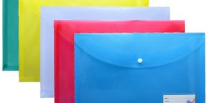 Plastic Button File Folders