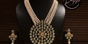 Ladies Green Pearl Pendant Jewelry Set