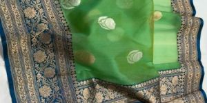 Ladies Mashru Border Kora Saree