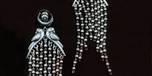 Ladies Silver Bird Fringe Earpiece