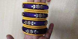Silk Thread Bangles with Stones