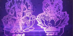 samyaka ganesh ji laxmi ji 3d creative visualization lamp