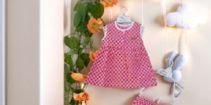 girl baby pure cotton matching bloomers sleeveless frock