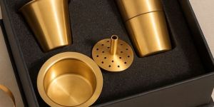 pure brass south indian coffee filter dabara set